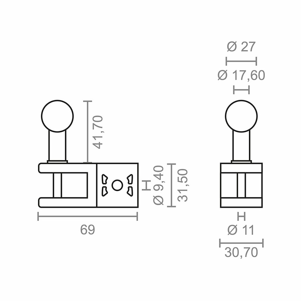 Awning support Micel TLD01 White 6,9 x 3,07 x 7,32 cm 2 Pieces Handrail