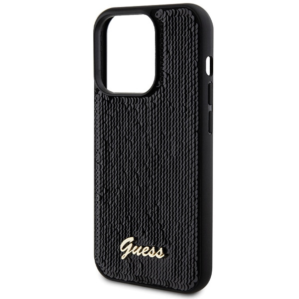 Guess GUHCP13XPSFDGSK Apple iPhone 13 Pro Max hardcase Sequin Script Metal black