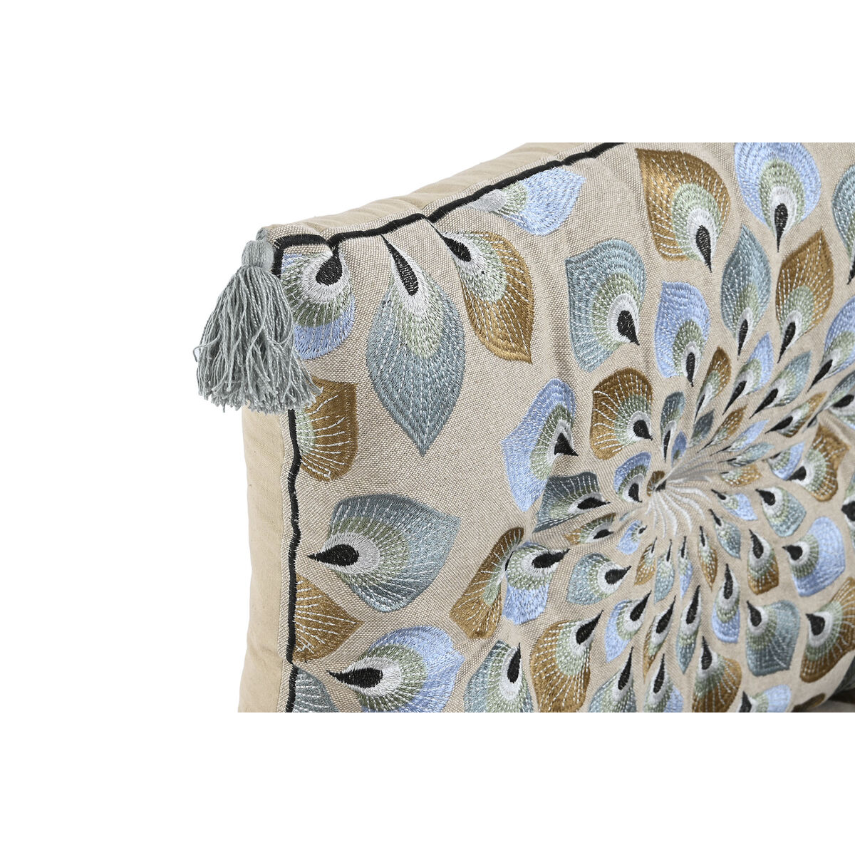 Armchair DKD Home Decor Blue Beige 90 x 55 x 18 cm
