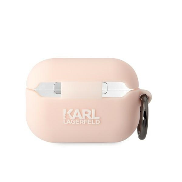 Karl Lagerfeld KLAP2RUNCHP Apple AirPods Pro 2 cover pink Silicone Choupette Head 3D