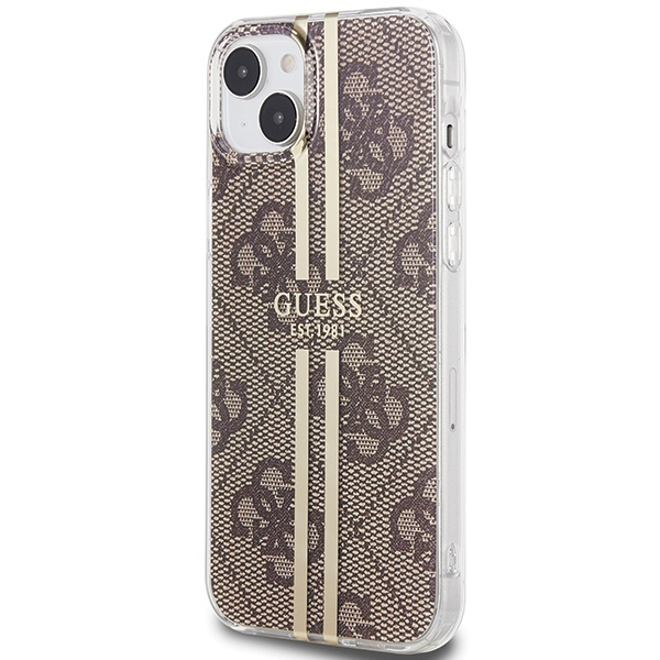 Guess GUHCP15MH4PSEGW Apple iPhone 15 Plus / 14 Plus hardcase IML 4G Gold Stripe brown