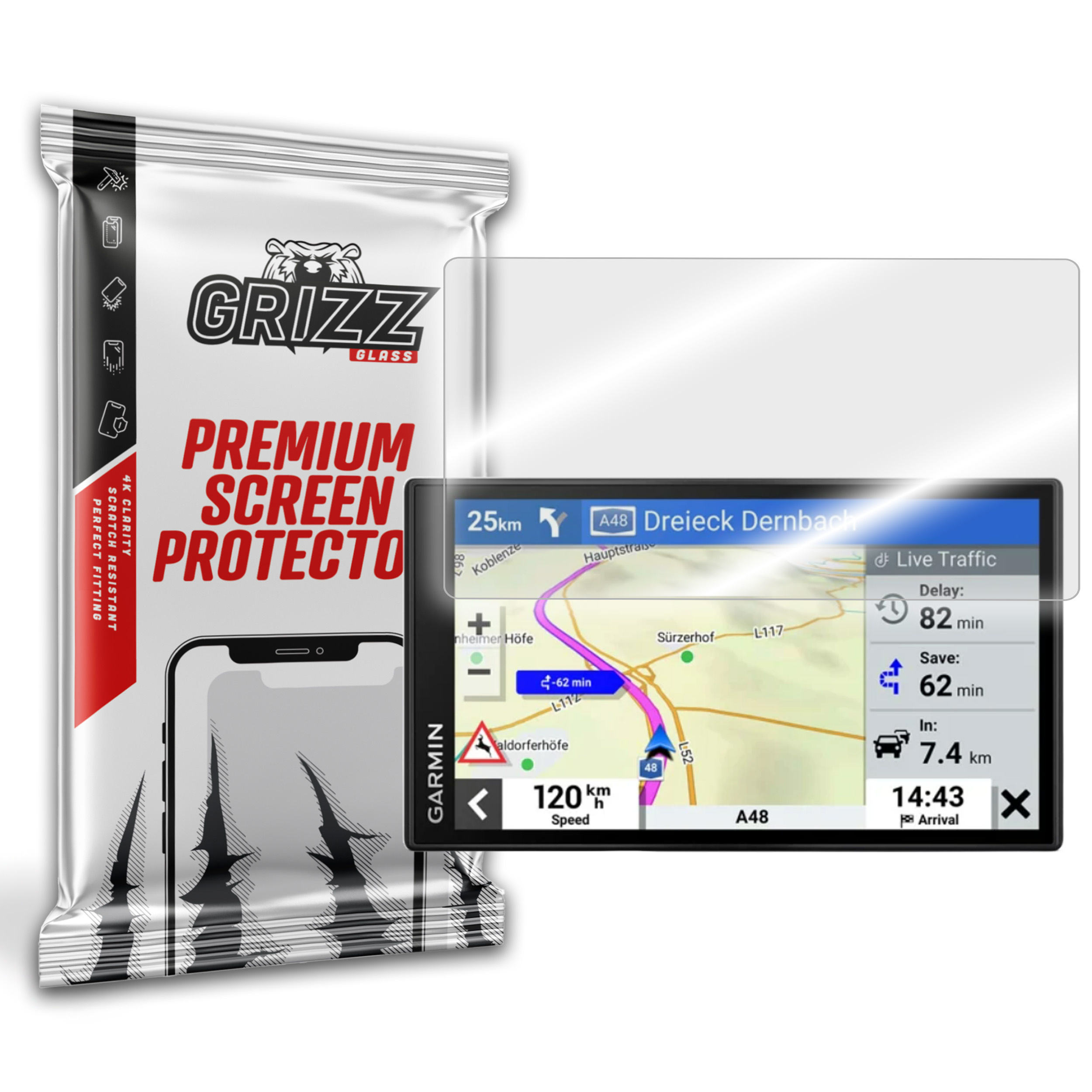 GrizzGlass HybridGlass Garmin DriveSmart 86 MT-S