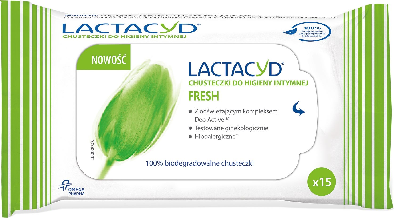 Lactacyd Fresh Chusteczki do higieny intymnej  1op.-15szt