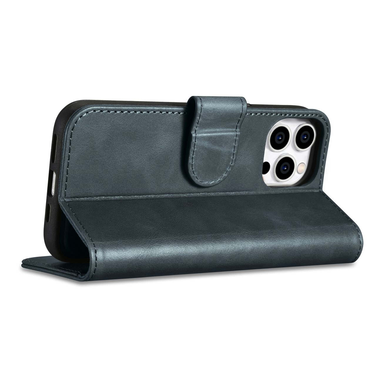 iCarer Oil Wax Wallet Anti-RFID 2in1 Apple iPhone 14 Pro Max blue