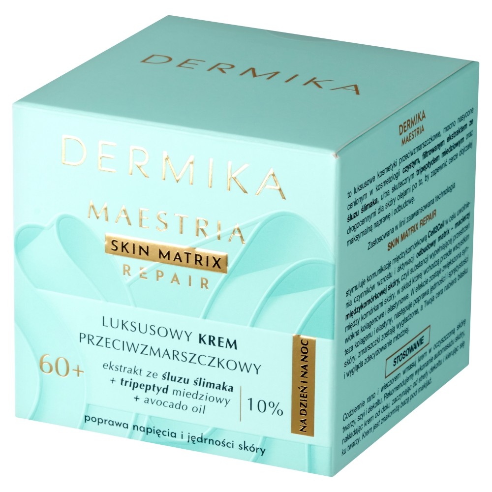 DERMIKA Maestria Skin Matrix Repair Luksusowy Krem przeciwzmarszczkowy 60+ z ekstraktem ze śluzu ślimaka (10%) na dzień i noc 50ml