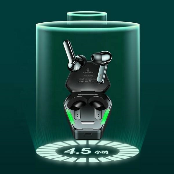 USAMS Earphones Bluetooth 5.0 TWS JY series Gaming earbuds black BHUJY01