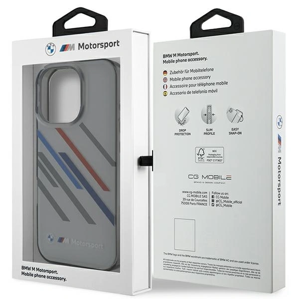 BMW BMHCP16X23HTRAG Apple iPhone 16 Pro Max hardcase Motorsport IML Random Stripes grey