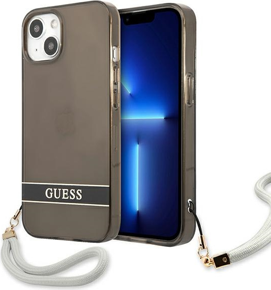 Guess GUHCP13SHTSGSK Apple iPhone 13 mini black hardcase Translucent Stap