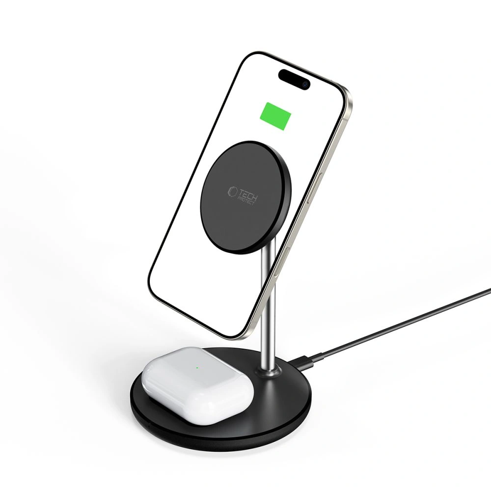 Tech-Protect QI15W-A39 2in1 Magnetic MagSafe Wireless Charger Black