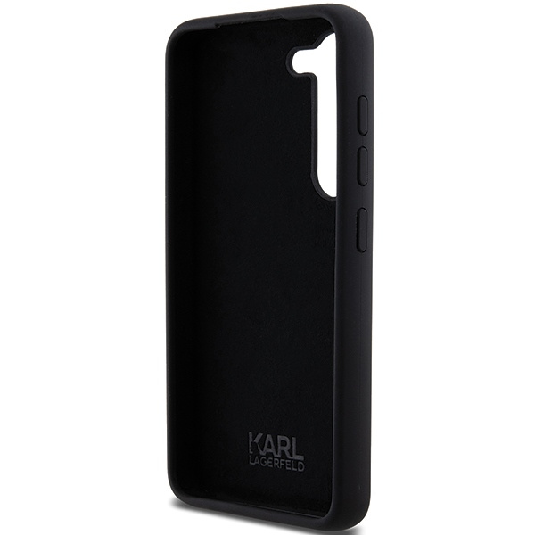 Karl Lagerfeld KLHCS23SSMHKCNPK Samsung Galaxy S23 hardcase Silicone Karl&Choupette Metal Pin black