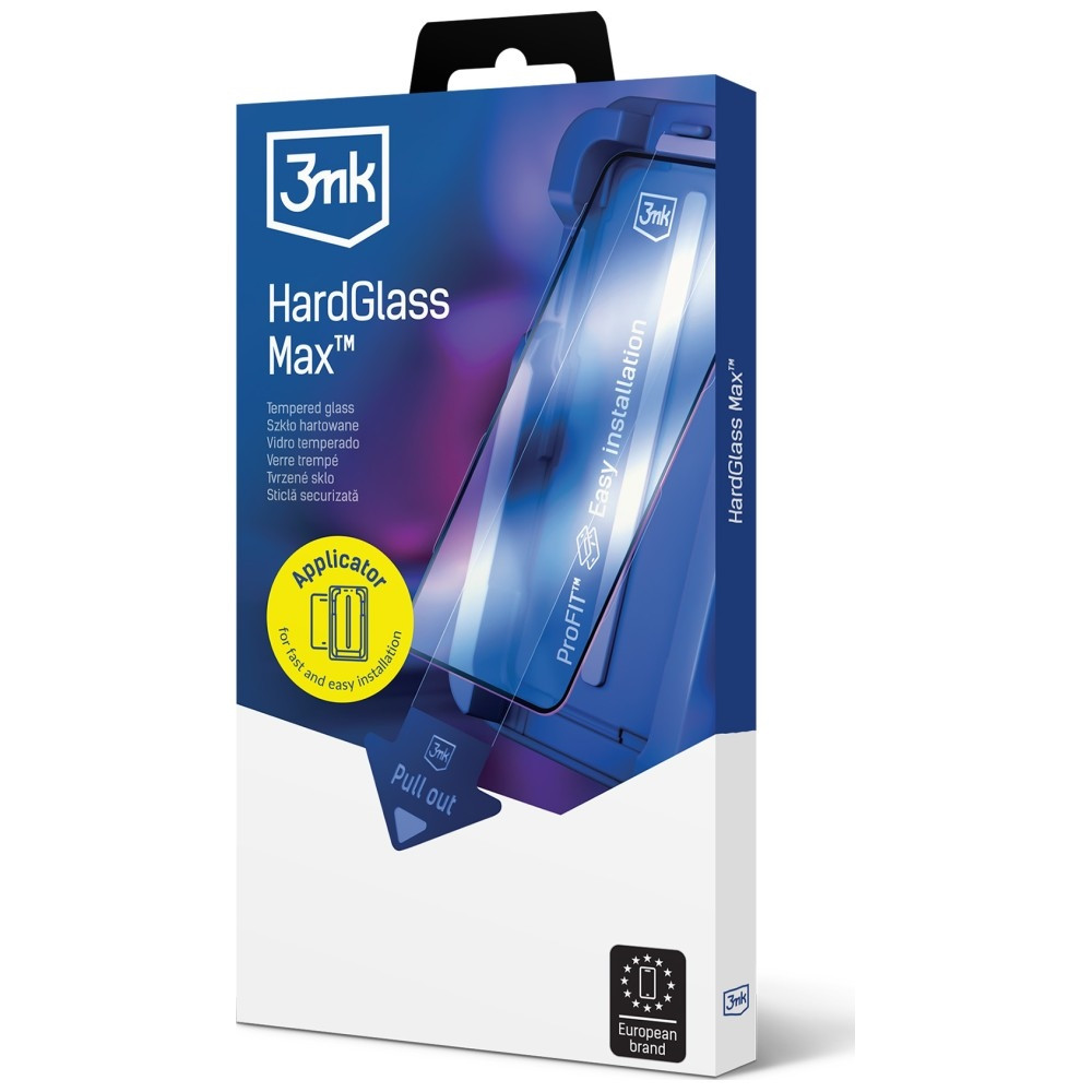 Szkło hartowane 3MK HardGlass Max z aplikatorem do Apple iPhone 13 / 13 Pro / 14 / 16e / 17e czarny