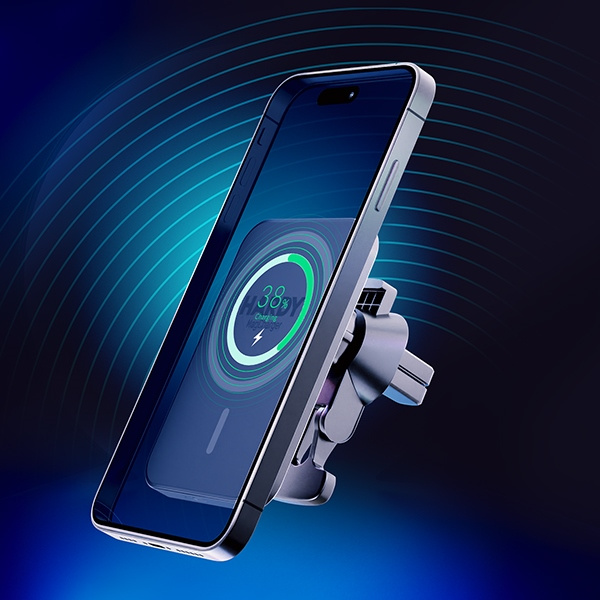 Car mount with wireless charging for Apple MagSafe 3MK Hardy MagCharger 15W