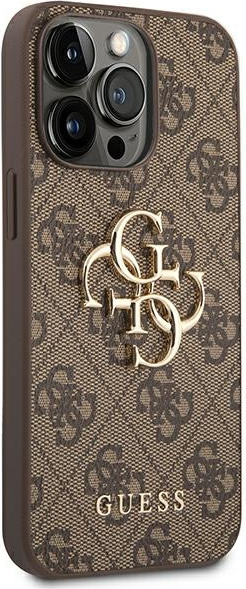 Guess GUHCP14X4GMGBR Apple iPhone 14 Pro Max brown hardcase 4G Big Metal Logo