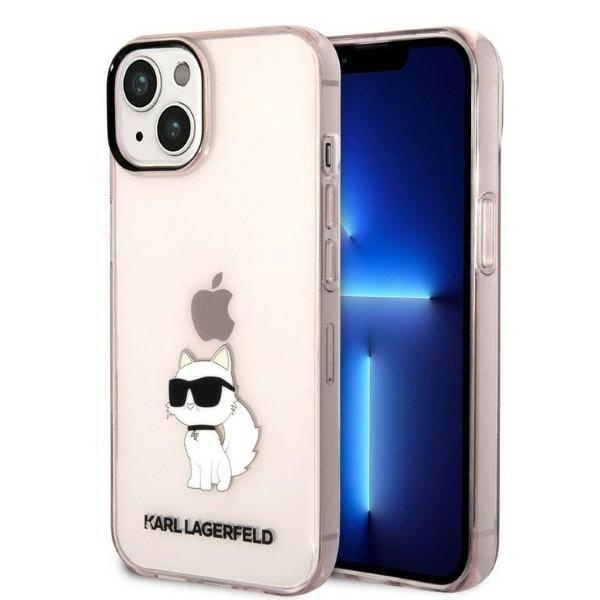 Karl Lagerfeld KLHCP14SHNCHTCP Apple iPhone 14 pink hardcase Ikonik Choupette