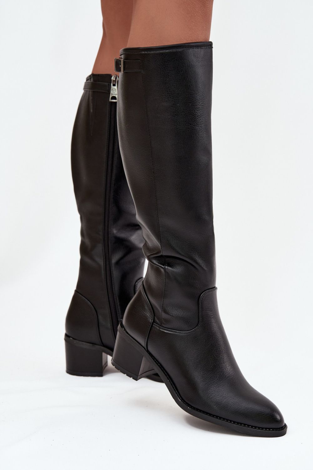  Heel boots model Step in style  black