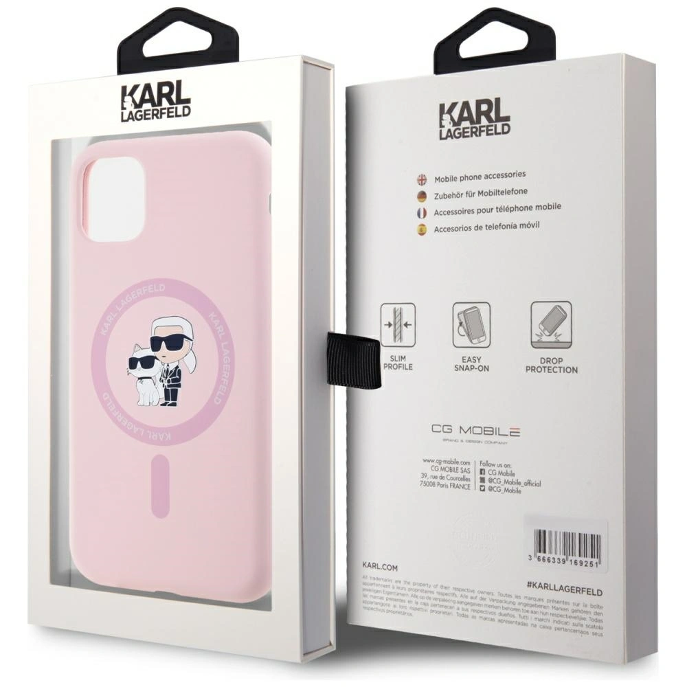 Karl Lagerfeld Silicone Karl&Choupette MagSafe Apple iPhone 11 pink