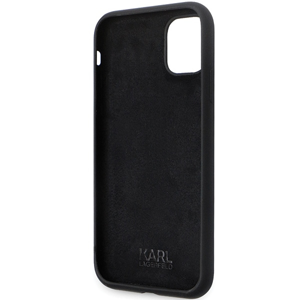 Karl Lagerfeld KLHCN61SMHKNPK iPhone 11/XR Silicone Ikonik Metal Pin black