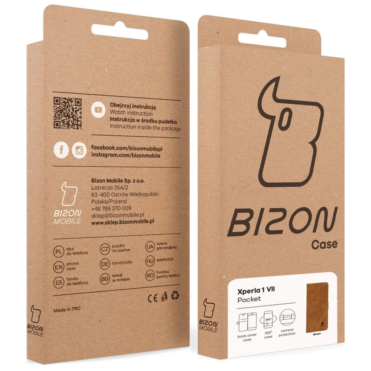 Etui z klapką Bizon Case Pocket do Xperia 1 VII brązowe