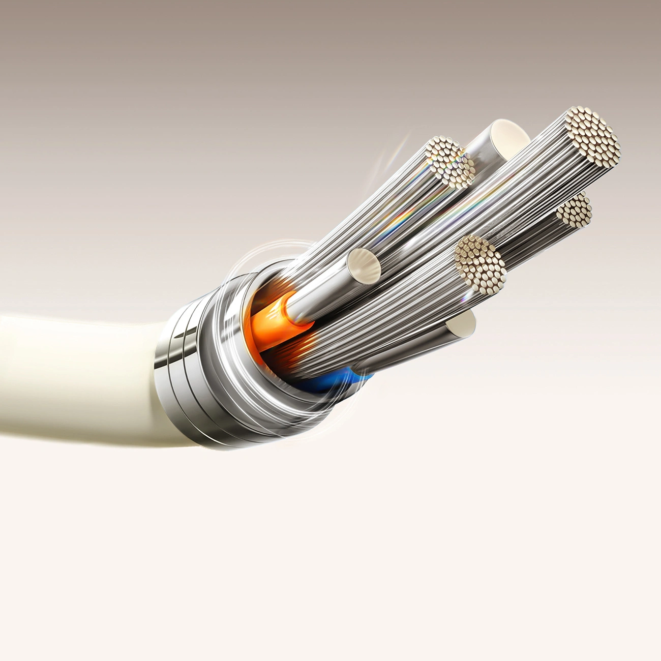 Kabel USB-A / USB-C Joyroom S-A53 3A z fluorescencyjną końcówką 2m beżowy