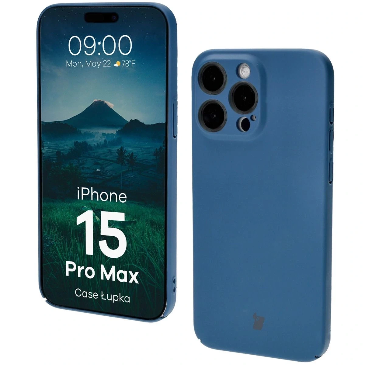 Etui Bizon Case Łupka do Apple iPhone 15 Pro Max niebieskie