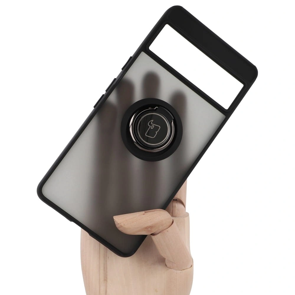 Bizon Case Hybrid Ring Google Pixel 7 smoky with a black frame