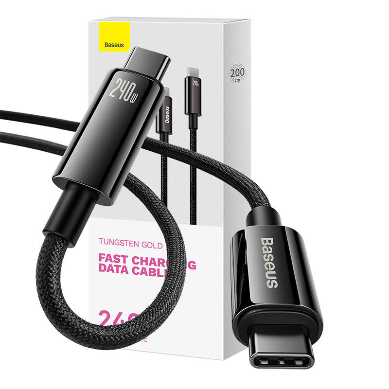 Baseus Tungsten Gold USB-C/USB-C Cable 240W 2m (black)