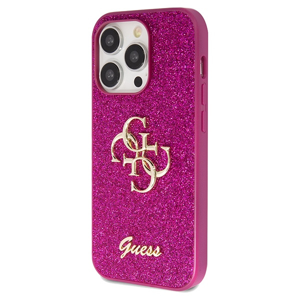 Guess GUHCP15LHG4SGU Apple iPhone 15 Pro hardcase Glitter Script Big 4G purple