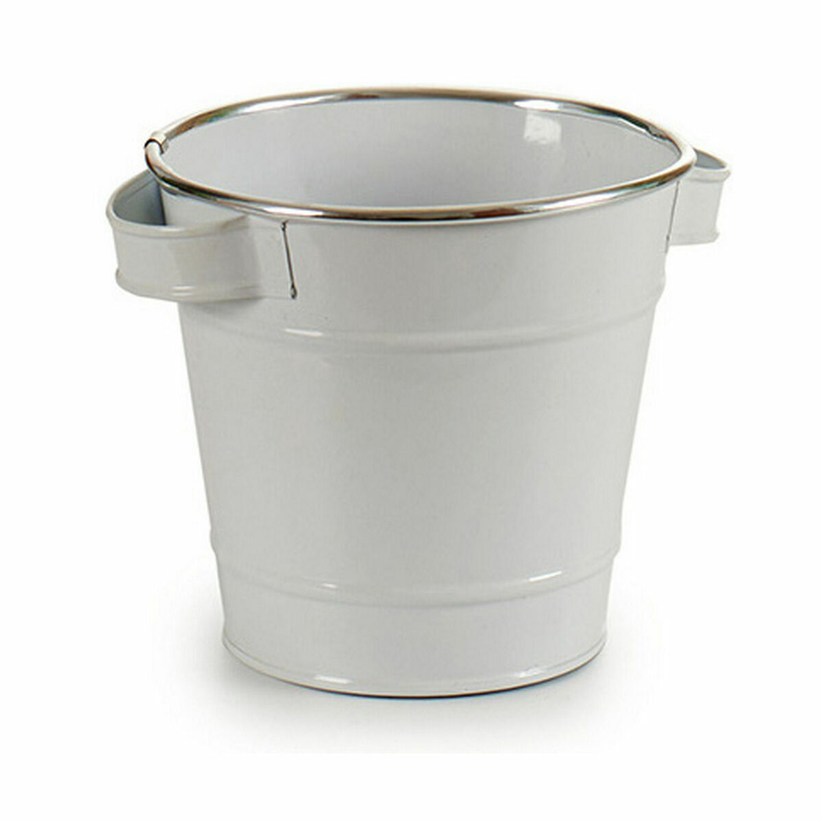 Blumentopf Würfel Weiß Silberfarben Zink 19,5 x 14,5 x 16,5 cm (24 Stück)