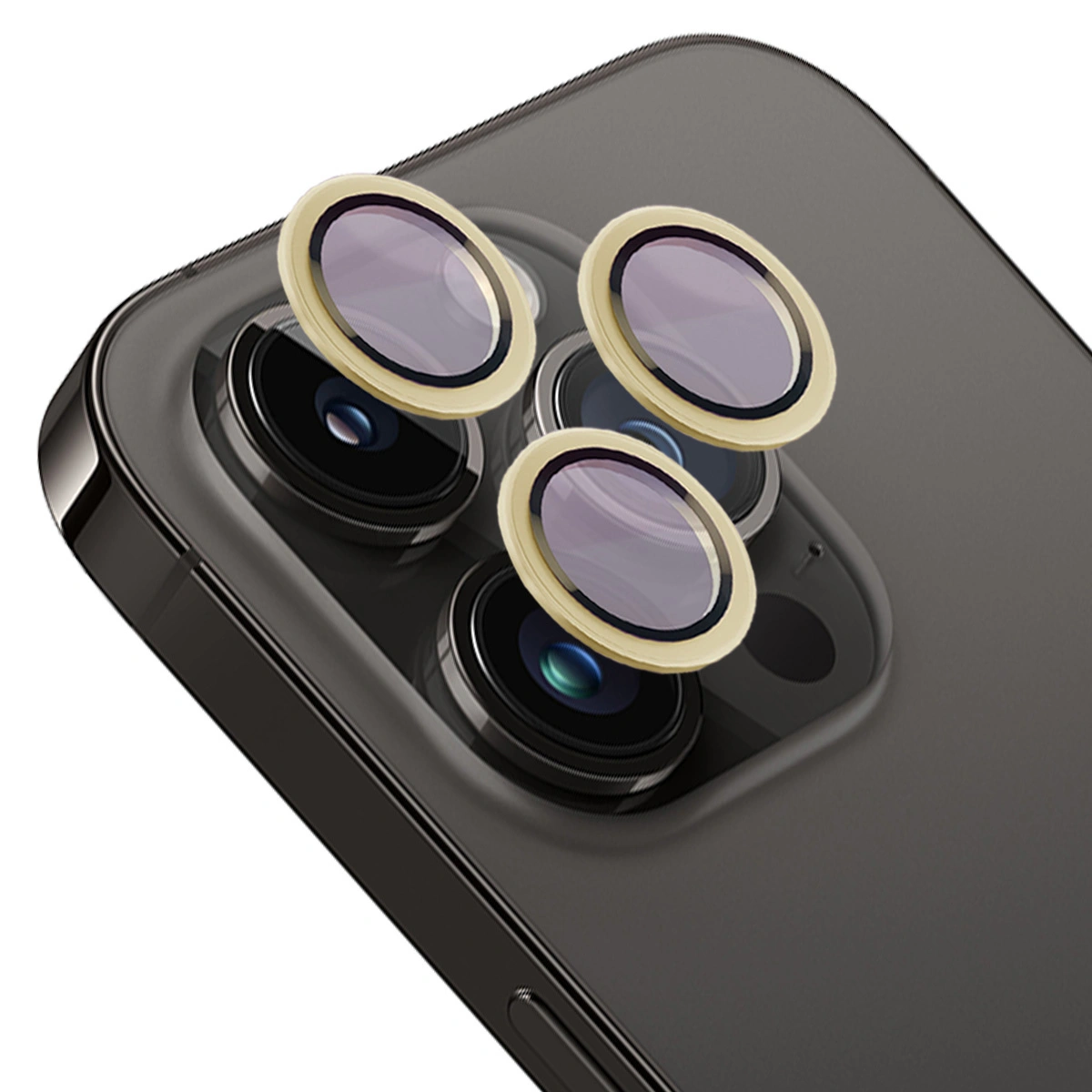 Bizon Glass Snap Lens Apple iPhone 14 Pro / 14 Pro Max gold frame