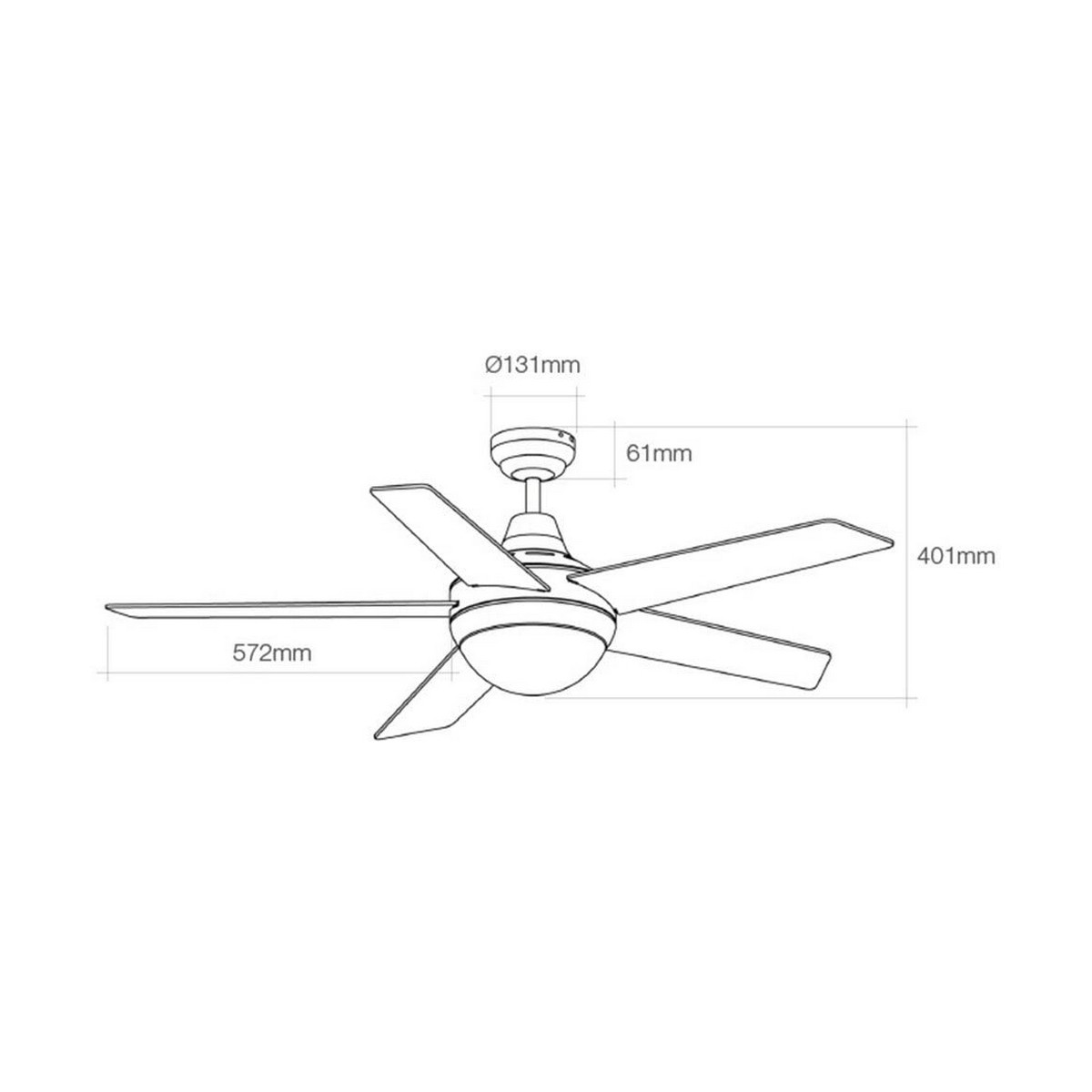 Ceiling Fan with Light EDM Adriatico White 60 W
