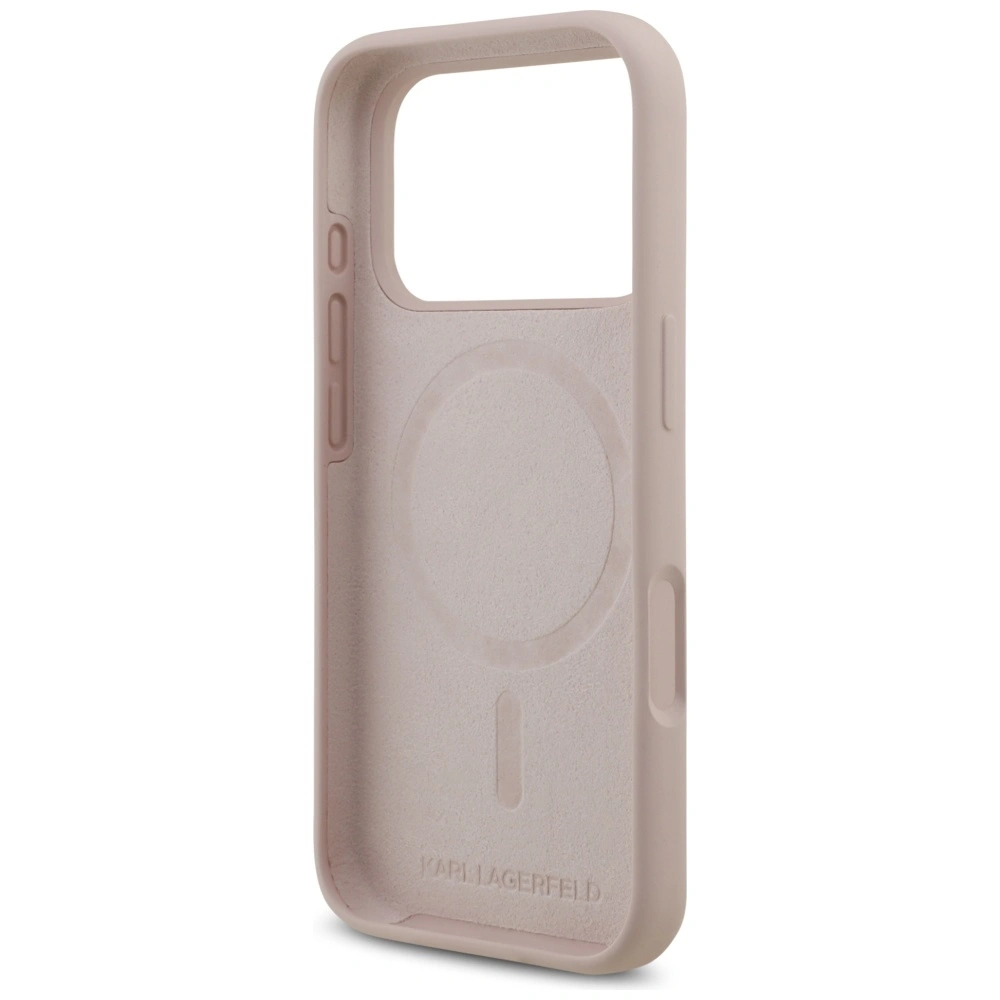 Etui Karl Lagerfeld Silicone Karl&Choupette Ring MagSafe do Apple iPhone 17 Pro różowy