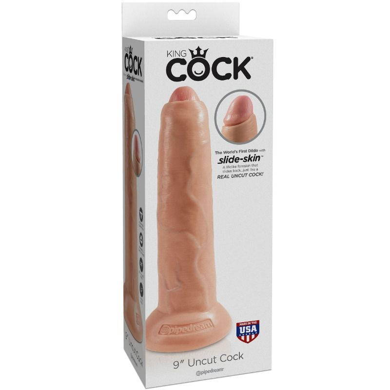 KING COCK REALISTIC DILDO UNCUT FLESH 23 CM