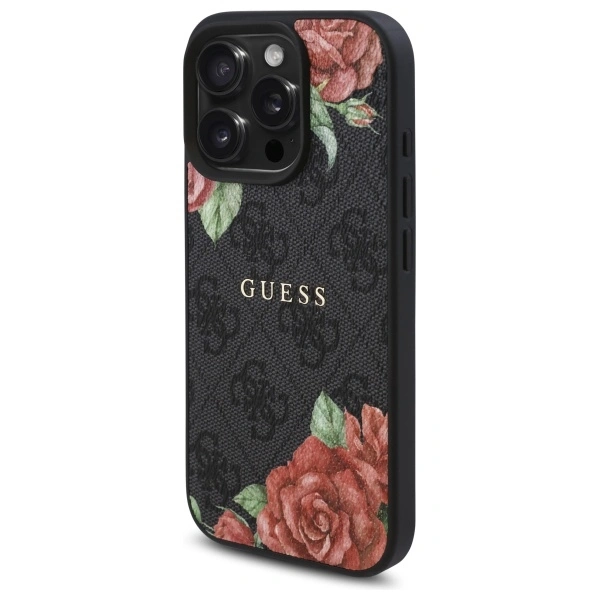 Guess GUHMP16XP4ROPEMCK Apple iPhone 16 Pro Max hardcase 4G Flowers Print MagSafe black