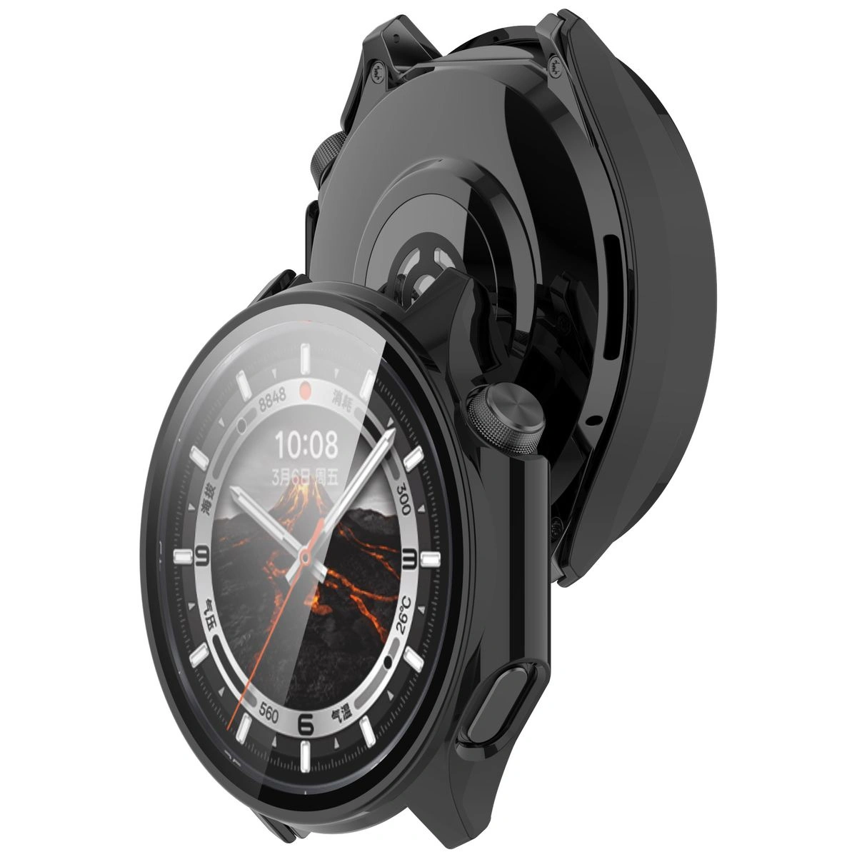Bizon Case+Glass Watch OnePlus Watch 3 / Oppo Watch X2 black