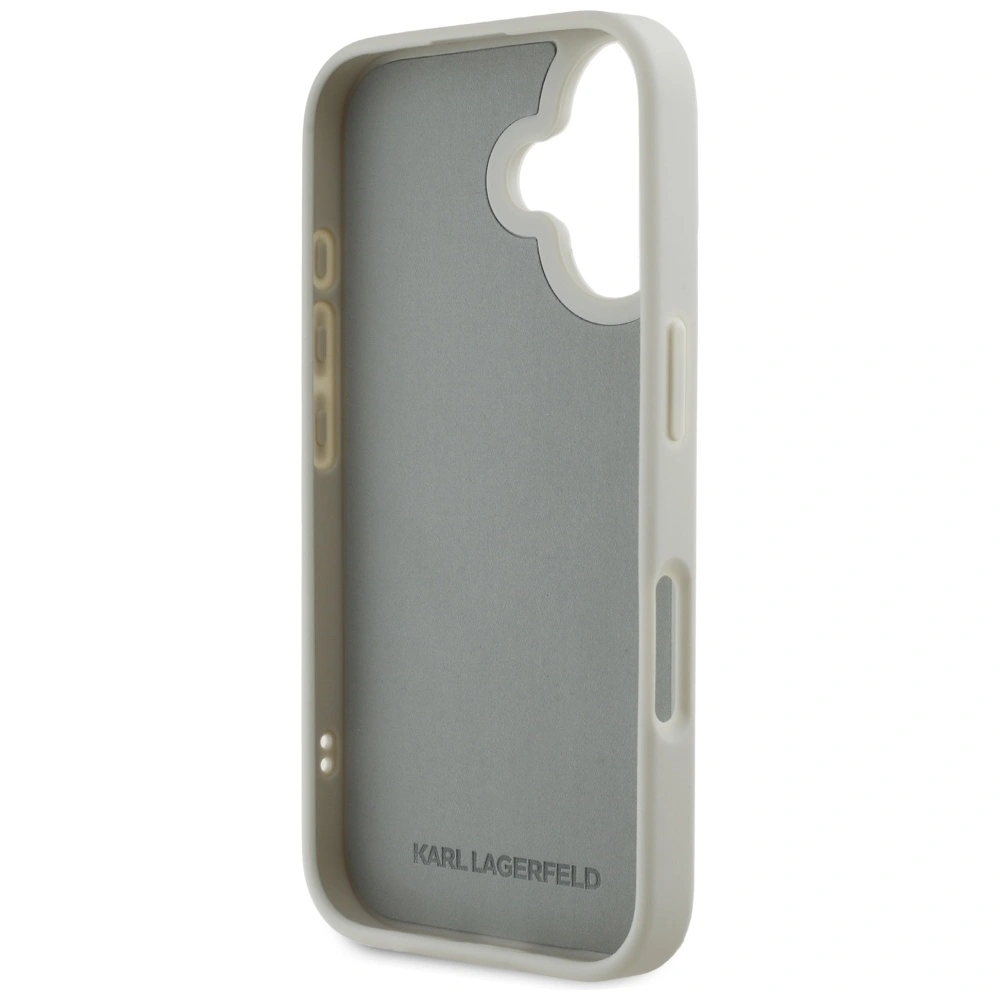 Karl Lagerfeld HC 3D Rubber Double Heads Apple iPhone 16 beige