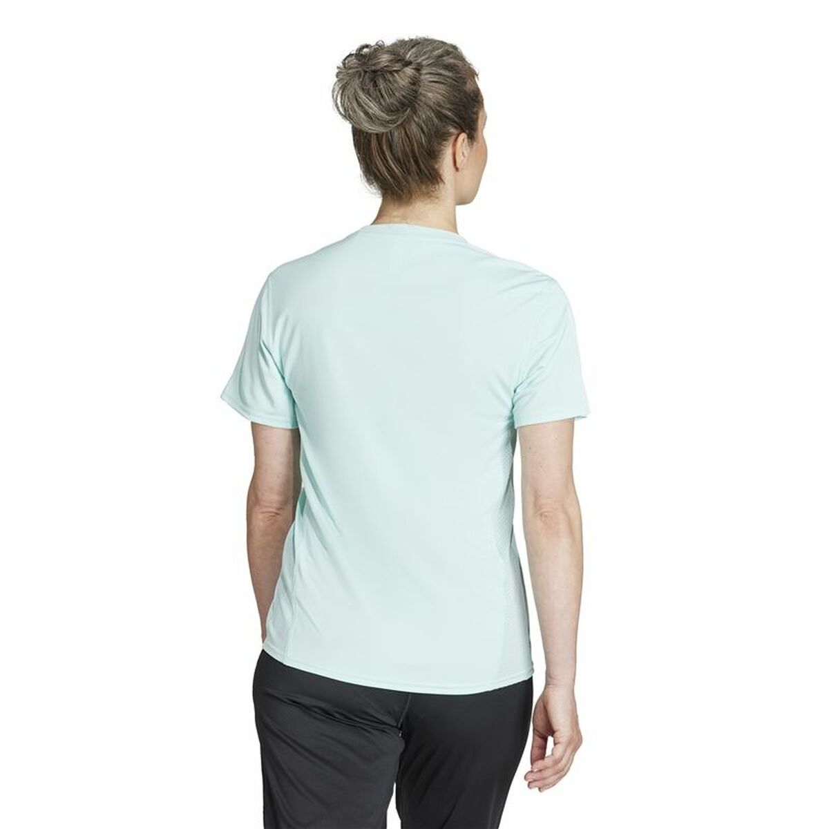 Women’s Short Sleeve T-Shirt Adidas Own The Run Aquamarine