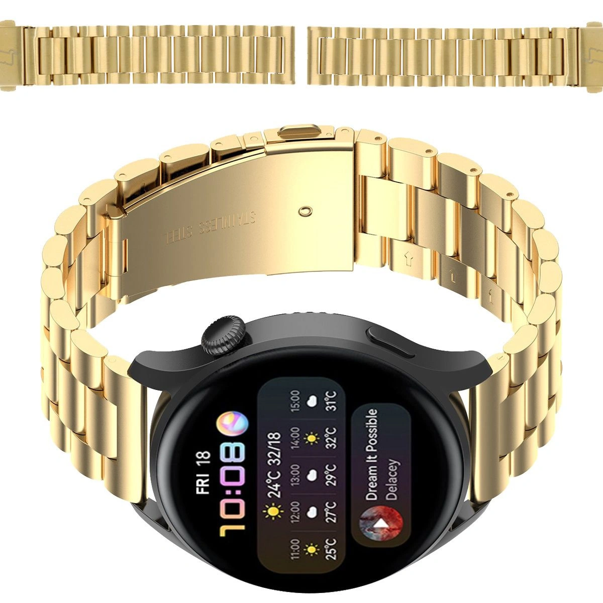 Bizon Strap Watch Aura Smartwatch 18 mm gold