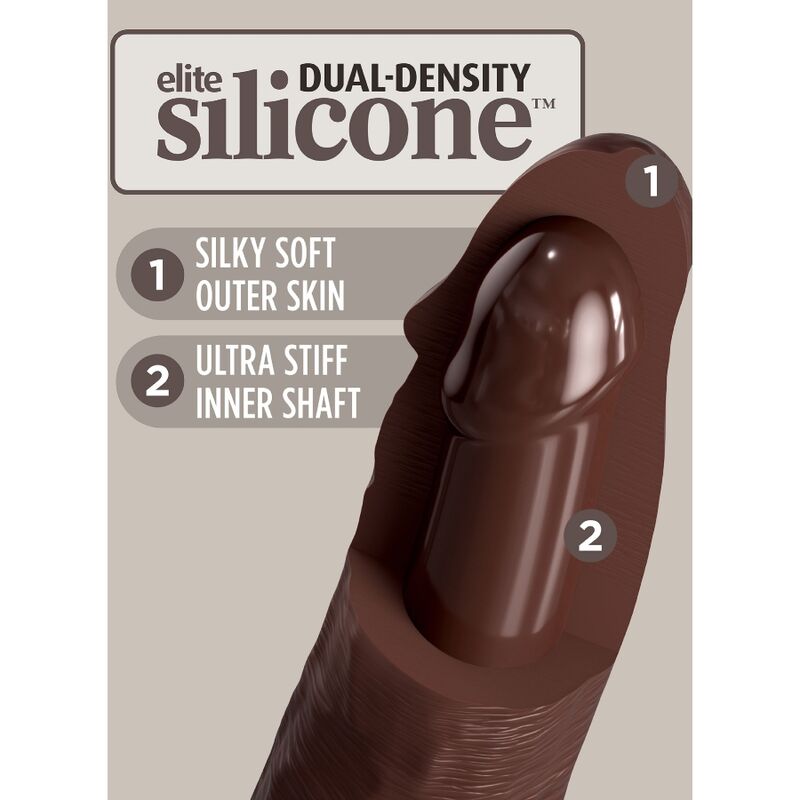 KING COCK ELITE - REALISTIC SILICONE DILDO 20.3 CM BROWN