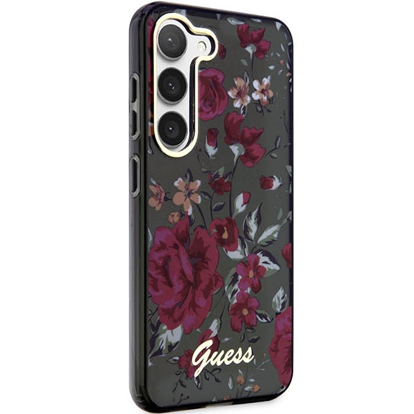 Guess GUHCS23SHCFWSA Samsung Galaxy S23 khaki hardcase Flower Collection