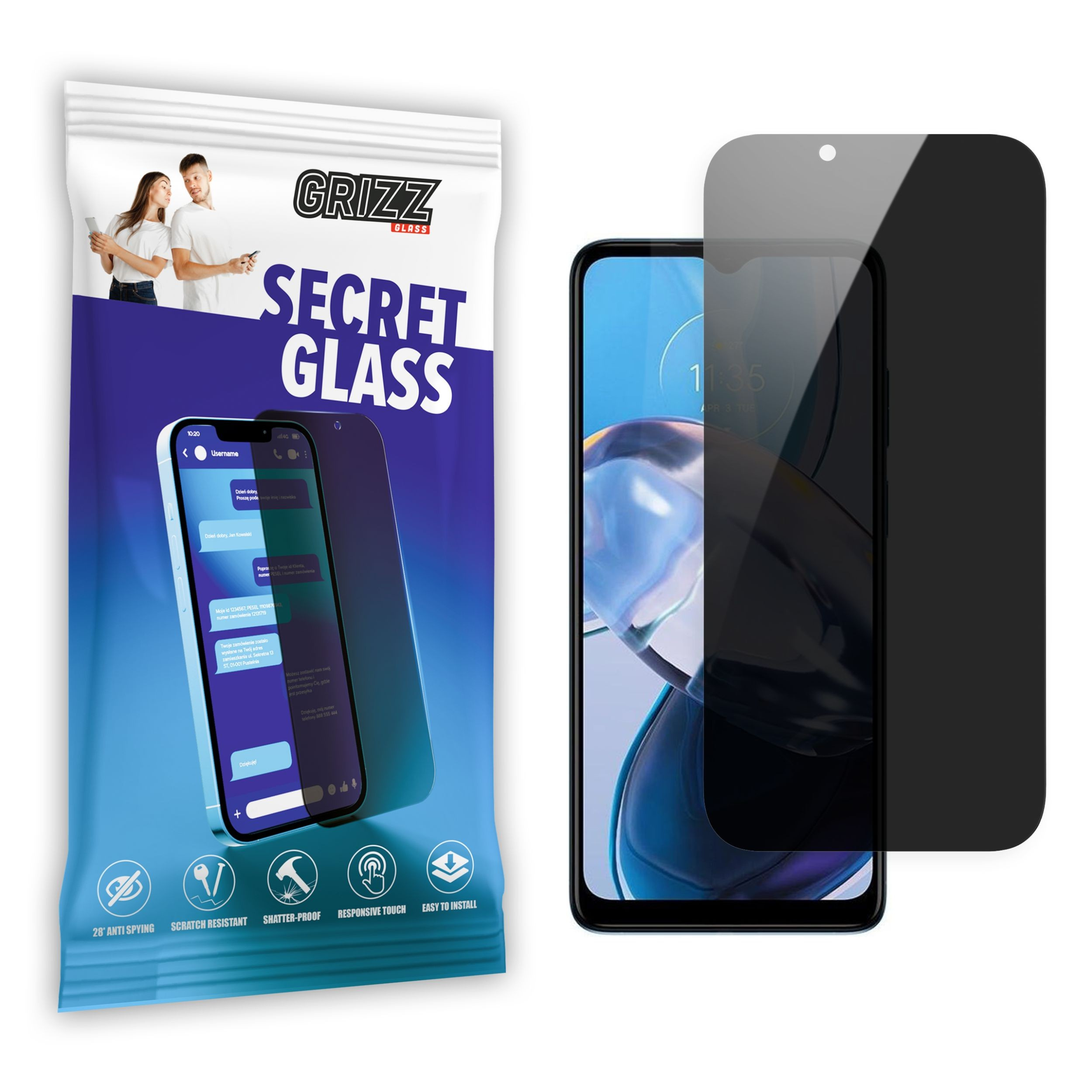 GrizzGlass SecretGlass Motorola Moto E20