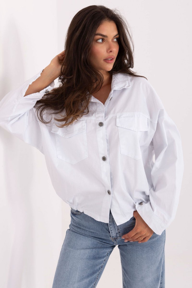 Long sleeve shirt model Rue Paris  white