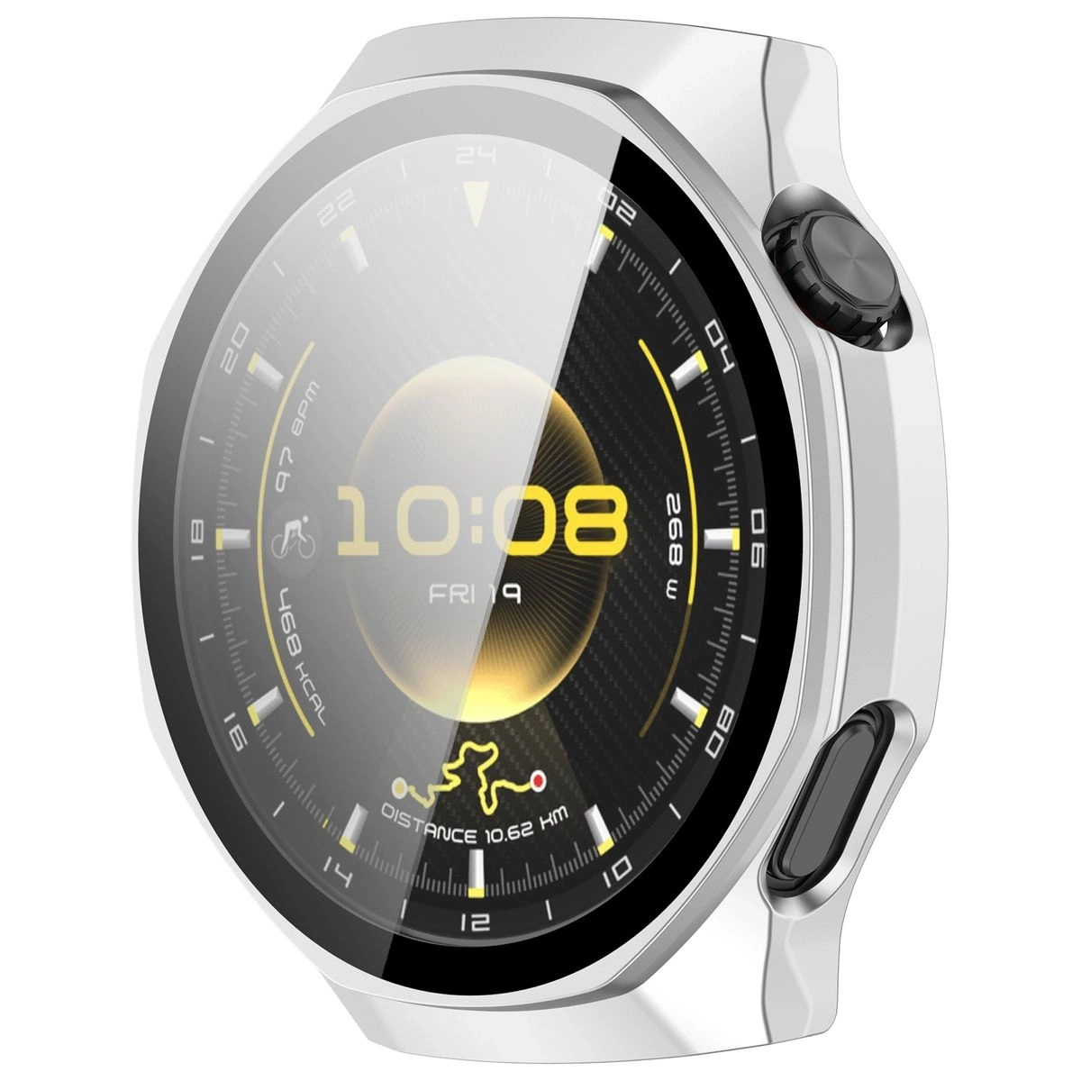 Etui ze szkłem do zegarka Bizon Case+Glass Watch do Huawei Watch GT6 Pro 46mm matowe srebrne