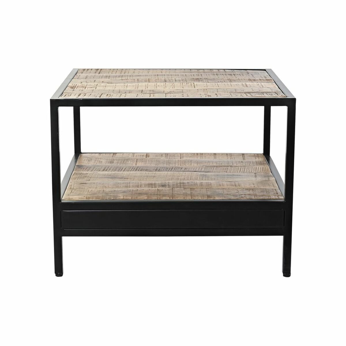 Side table DKD Home Decor 60 x 60 x 46 cm Brown Black Metal Mango wood