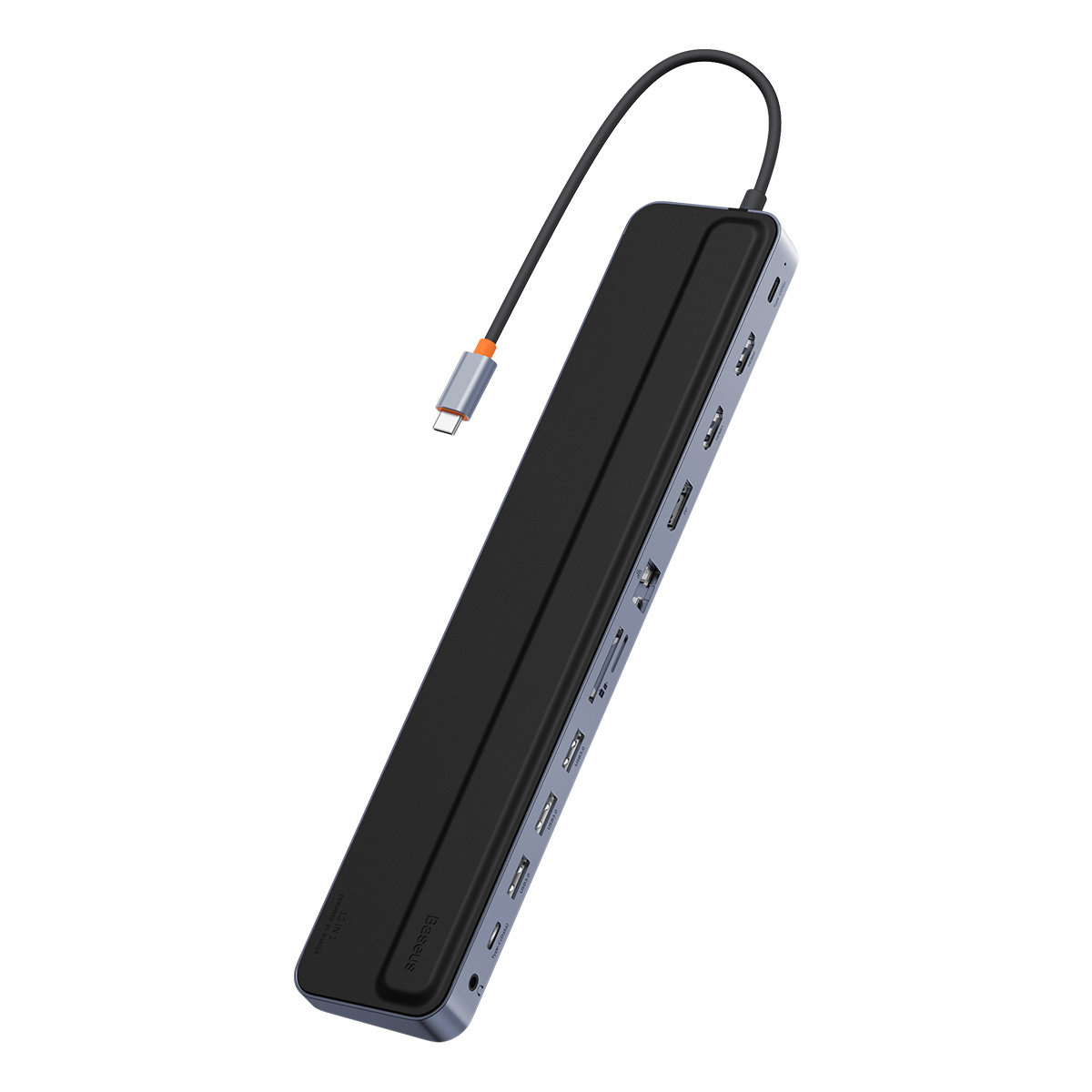 HUB Baseus EliteJoy Gen2 USB 12in1 with USB-C cable 25cm USB-A/USB-C/DP/HDMI/SD/TF/RJ45/3,5mm jack/PD 100W gray