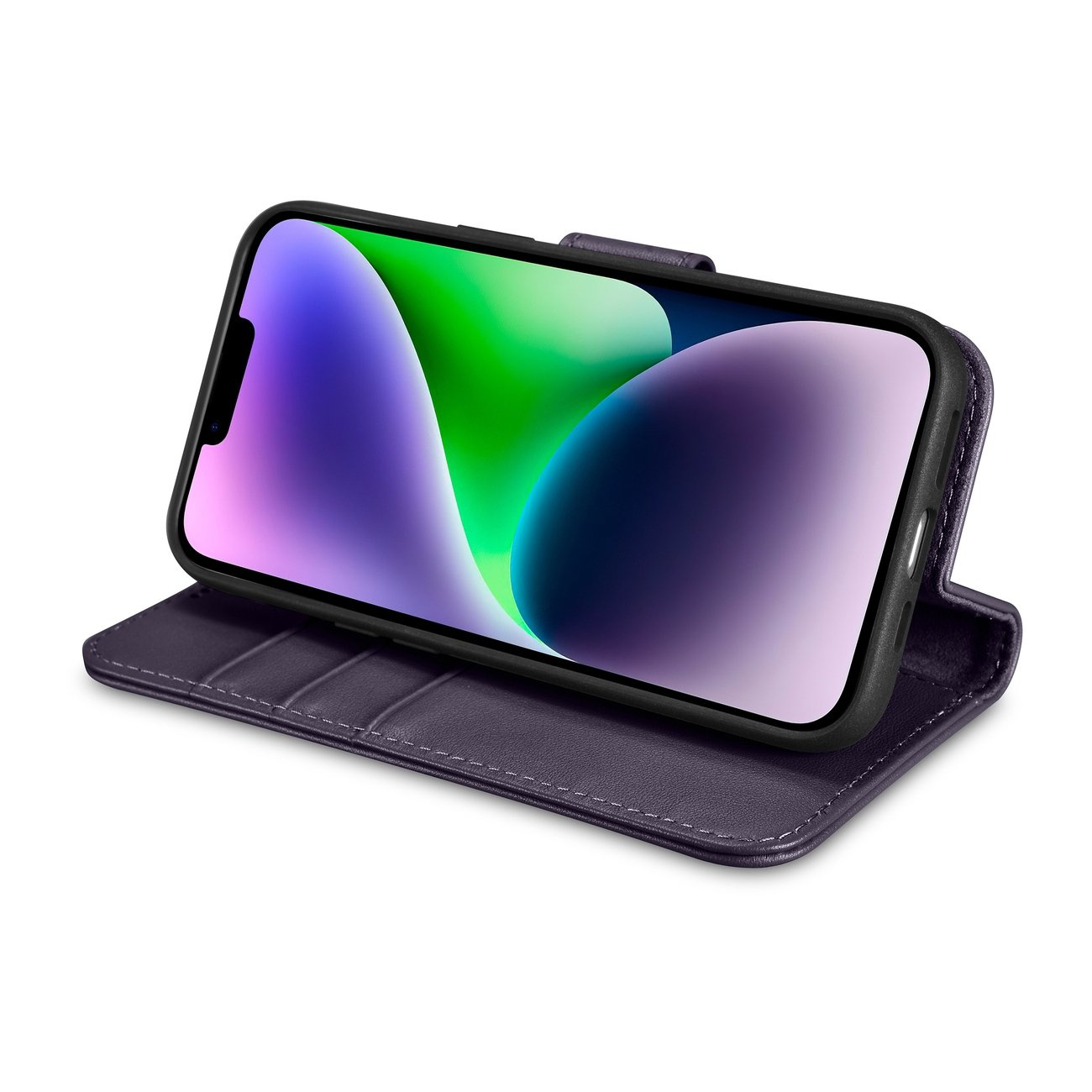 iCarer Wallet Anti-RFID 2in1 Apple iPhone 14 dark purple