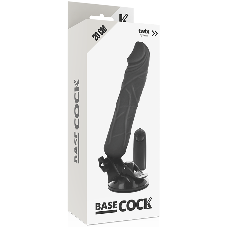 BASECOCK - REALISTIC VIBRATOR REMOTE CONTROL BLACK 20 CM