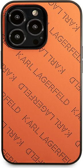Karl Lagerfeld KLHCP13XPTLO Apple iPhone 13 Pro Max hardcase orange Perforated Allover
