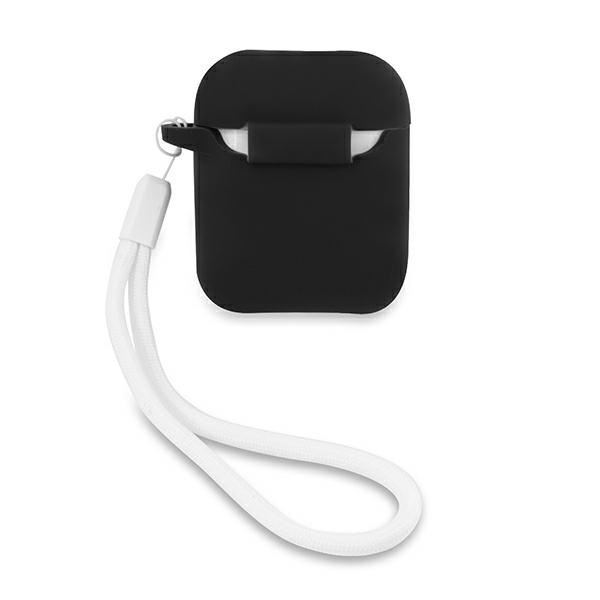 Guess GUACA2LSVSBW Apple AirPods cover black white Silicone Vintage