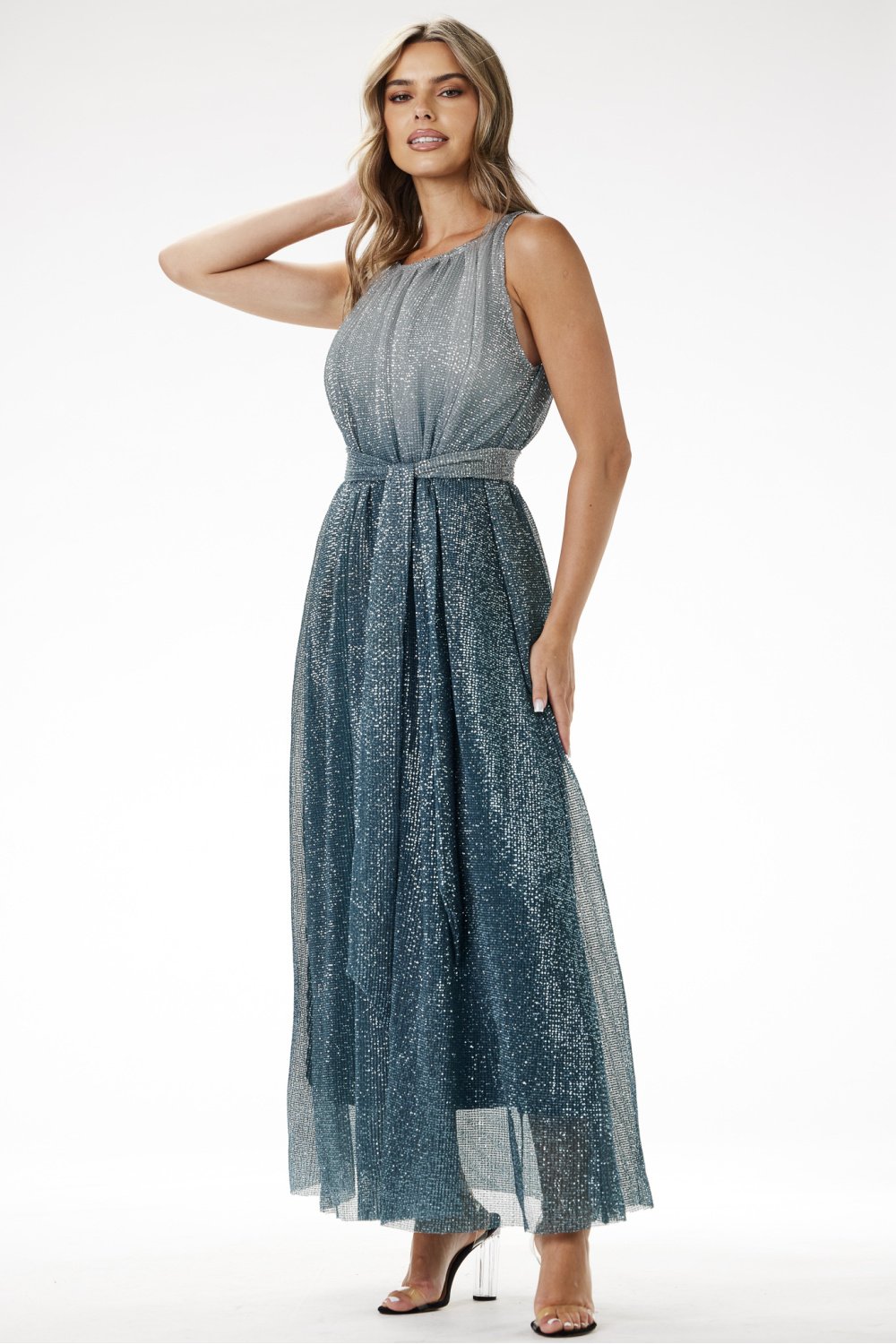  Evening dress model 204241 awama  green