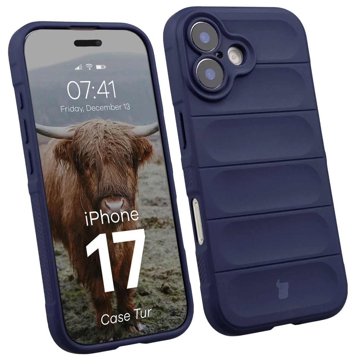 Pancerne etui Bizon Case Tur do Apple iPhone 17 granatowe